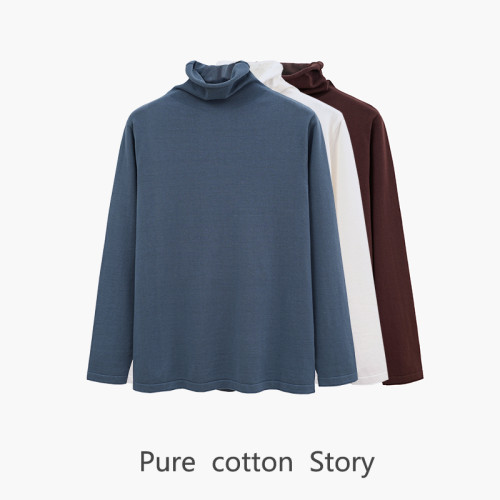 原單好貨 正16針 高支棉100% 堆堆領毛衣女士薄款內搭針織打底衫