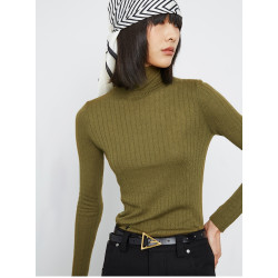 可可薇/軟糯親膚不紥人/極簡風純色輕薄修身半高領羊絨針織打底衫