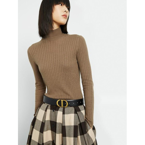 可可薇/軟糯親膚不紥人/極簡風純色輕薄修身半高領羊絨針織打底衫