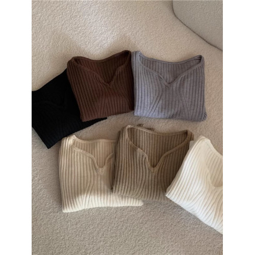 低領黑色打底衫女開春韓系穿搭2025新款內搭毛衣別致針織絕美上衣