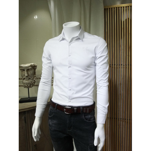 灰色韓版修身男襯衫長袖職業正裝襯衣寸衫商務休閒潮流帥氣打底衫