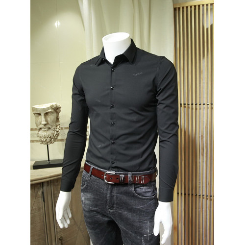 灰色韓版修身男襯衫長袖職業正裝襯衣寸衫商務休閒潮流帥氣打底衫