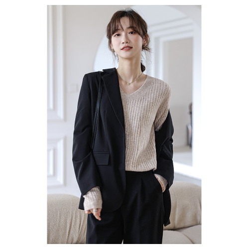 V領羊毛衫女2025年秋冬新款寬松內搭毛衣長袖針織打底衫顯瘦上衣