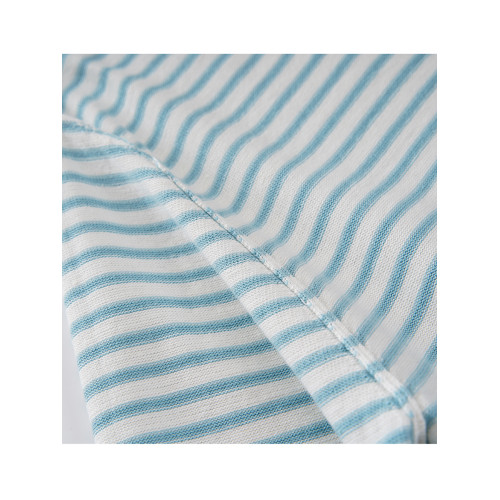 清新配色 100%棉48S 圓領針織打底衫女士條紋毛衣薄款套頭針織衫