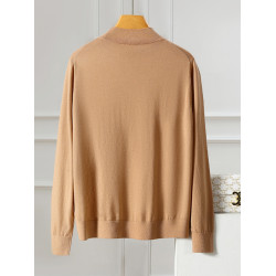 可機洗/抗起球/敭子紗精紡羊毛衫女100%純羊毛半高領薄針織打底衫