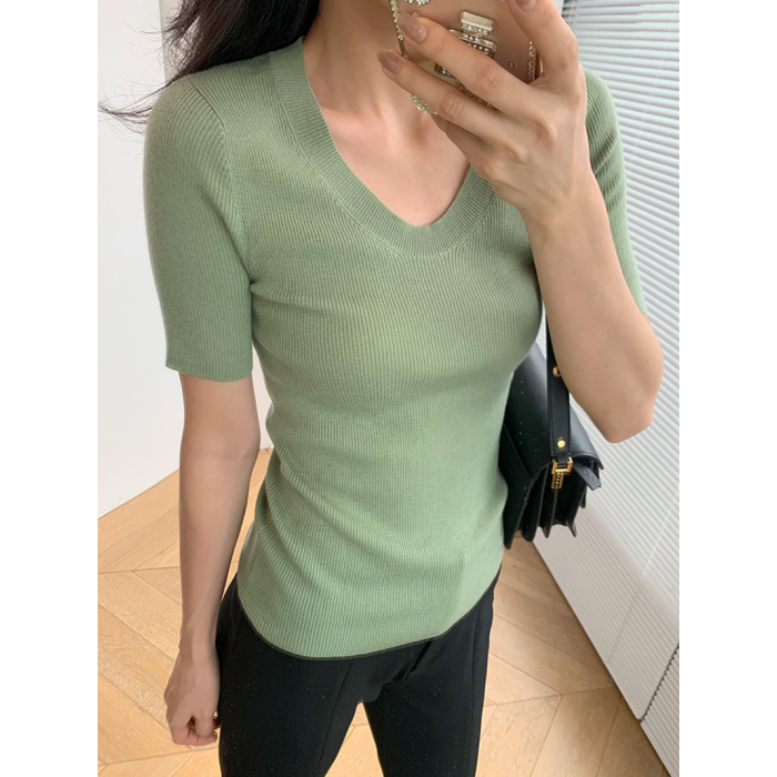 粉貓家經典16針精紡真絲+羊毛+羊絨U領緊身顯瘦針織短袖打底衫女 粉貓家經典16針精紡真絲+羊毛+羊絨U領緊身顯瘦針織短袖打底衫女