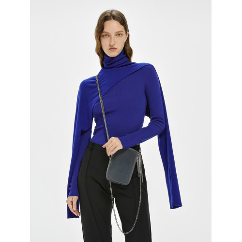 JNBY/江南布衣折釦秋冬舒適羊毛半高領針織衫修身打底衫純色女