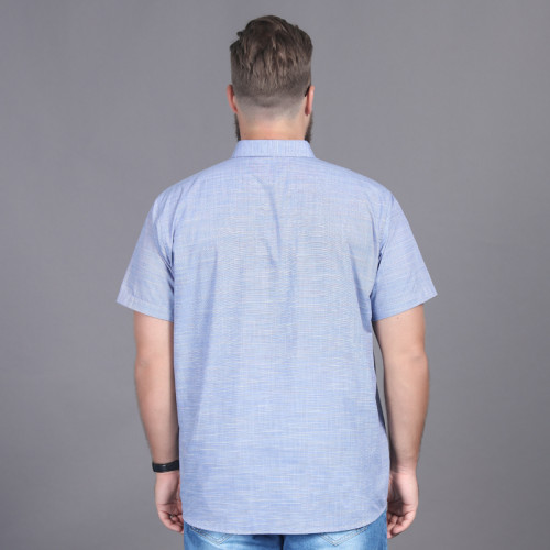 短袖襯衫男士加大碼夏裝薄款純色肥佬寬松男士打底衫胖子半袖襯衣