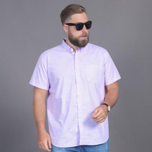 短袖襯衫男士加大碼夏裝薄款純色肥佬寬松男士打底衫胖子半袖襯衣