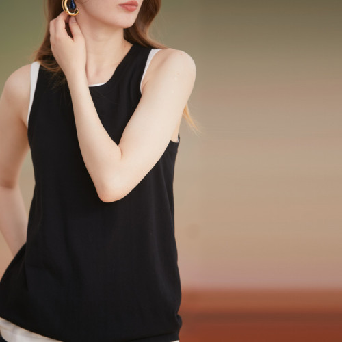 寶藏英國設計師格調！萬搭基礎系有機棉工字圓領背心無袖打底衫