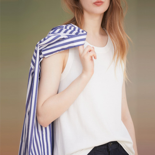 寶藏英國設計師格調！萬搭基礎系有機棉工字圓領背心無袖打底衫