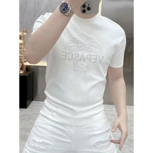 男士潮牌短袖針織衫2025春夏新款套頭打底衫圓領休閒高級半袖毛衣