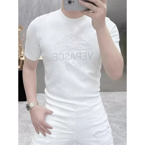 男士潮牌短袖針織衫2025春夏新款套頭打底衫圓領休閒高級半袖毛衣