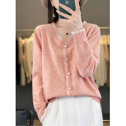 蕾絲打底衫女春秋2025新款V領針織上衣大碼洋氣漂亮小衫薄款毛衣