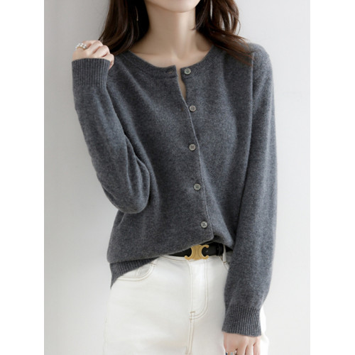 毛衣外套女羊毛打底衫寬松開衫外搭上衣2025年春秋新款羊絨針織衫