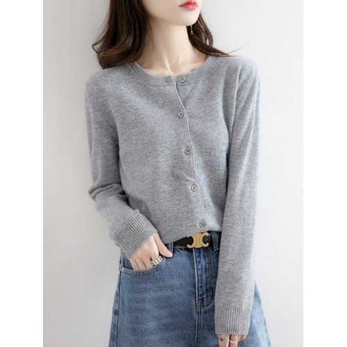 毛衣外套女羊毛打底衫寬松開衫外搭上衣2025年春秋新款羊絨針織衫