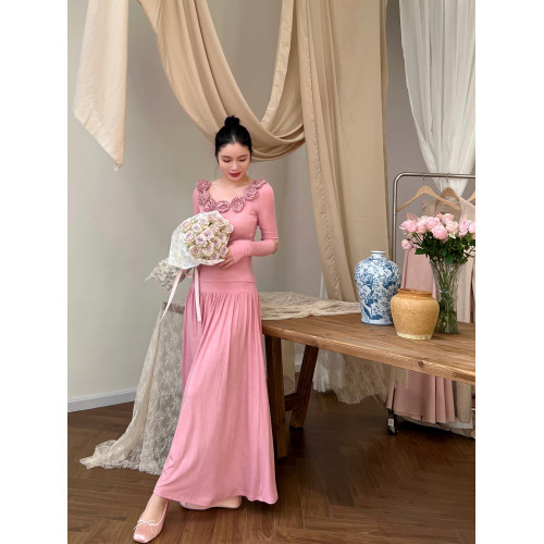 sorozien芍子【莫氏蘭套裝】原創復古內搭針織打底衫上衣半裙套裝