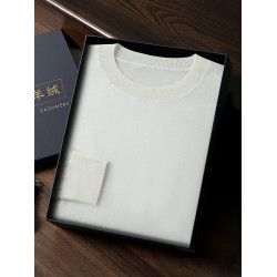 羊絨衫男100%純山羊絨薄款精紡圓領純色貼身穿柔軟毛衣針織打底衫