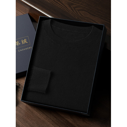 羊絨衫男100%純山羊絨薄款精紡圓領純色貼身穿柔軟毛衣針織打底衫