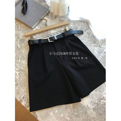 高品質！夏季高腰顯瘦褲子直筒濶腿褲A字五分褲休閒西裝褲女短褲