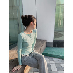 QCyoye秋冬新針織打底衫修身顯瘦保暖內衣小心機設計感百搭上衣女