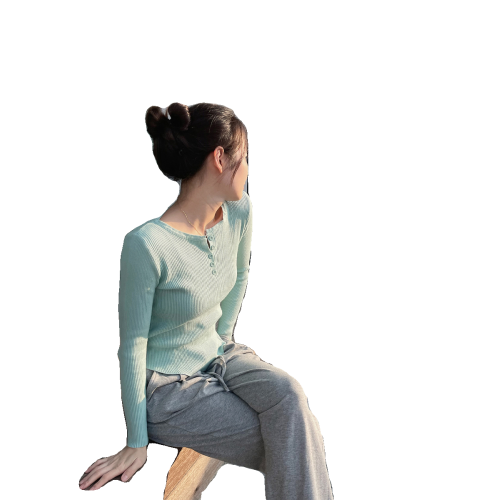 QCyoye秋冬新針織打底衫修身顯瘦保暖內衣小心機設計感百搭上衣女