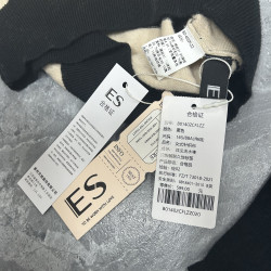 5.1艾G 剪標 毛衣針織衫女士上衣套頭短袖套袖條紋紅色打底衫