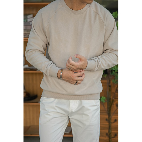 唔刃工裝美式復古重磅棉感插肩袖衛衣長袖寬松套頭打底衫男款秋冬