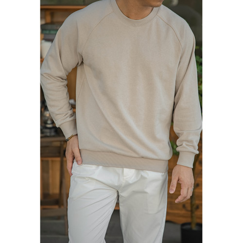 唔刃工裝美式復古重磅棉感插肩袖衛衣長袖寬松套頭打底衫男款秋冬