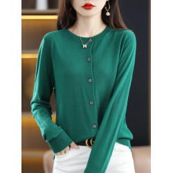 羊毛針織開衫外套女薄款打底衫洋氣時尚2025春季新款短款上衣外搭