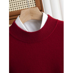 秋冬新款男士純羊毛衫圓領長袖毛衣寬松大碼中青年針織羊絨打底衫