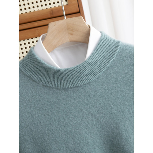 秋冬新款男士純羊毛衫圓領長袖毛衣寬松大碼中青年針織羊絨打底衫