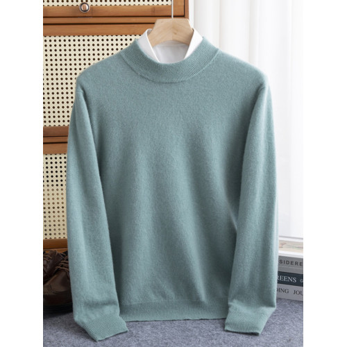 秋冬新款男士純羊毛衫圓領長袖毛衣寬松大碼中青年針織羊絨打底衫