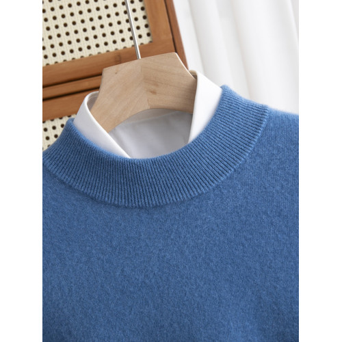 秋冬新款男士純羊毛衫圓領長袖毛衣寬松大碼中青年針織羊絨打底衫