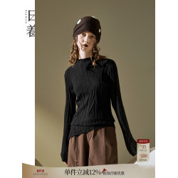 日著原創設計針織打底衫2025秋冬季新款高領紋理彈力親膚修身上衣