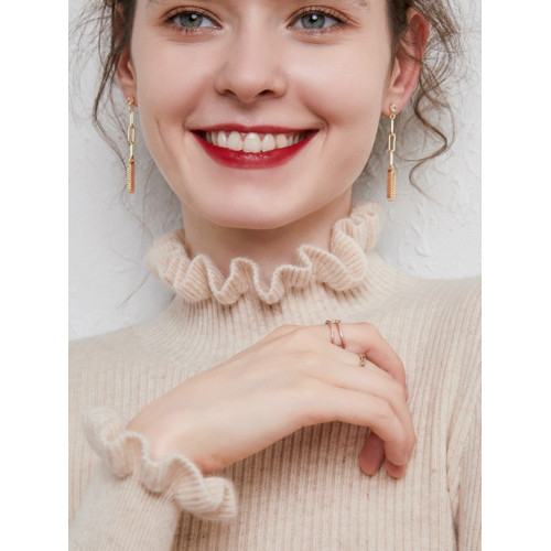 洋氣花邊半高領打底衫女2024新款秋冬加厚羊毛針織衫內搭修身毛衣