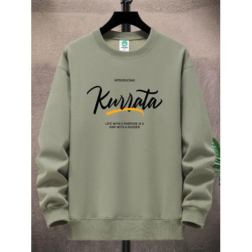 純棉加絨衛衣男圓領青少年時尚潮流套頭打底衫加厚保暖秋冬上衣服