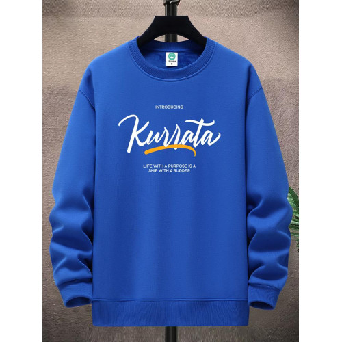 純棉加絨衛衣男圓領青少年時尚潮流套頭打底衫加厚保暖秋冬上衣服