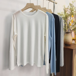 蠶絲羊絨打底衫圓領