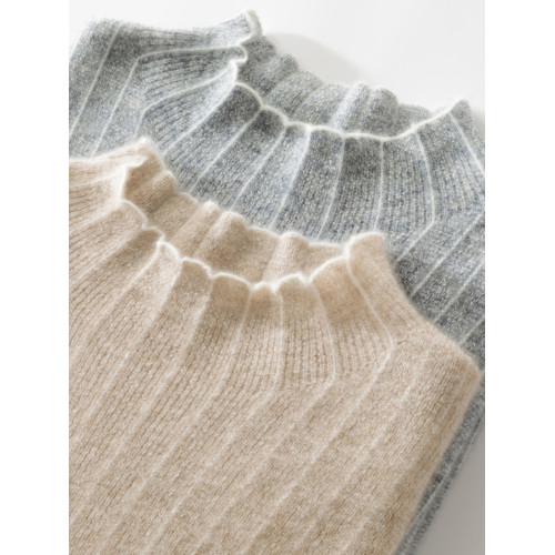 16針精紡真絲羊絨衫女半高領修身打底衫2025秋冬桑蠶絲針織內搭