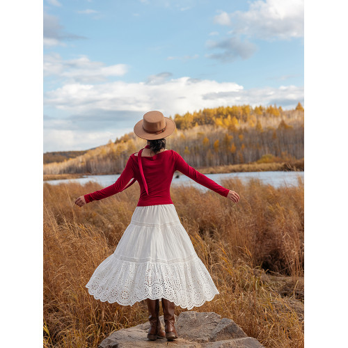 理想三旬女裝秋裝復古酒紅色顯瘦氣質長袖一字肩打底衫針織衫上衣