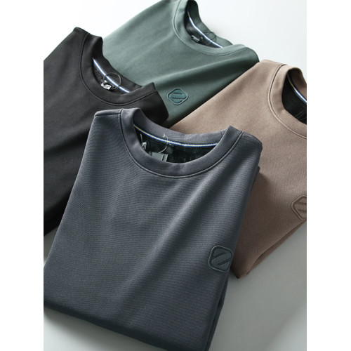 圓領加絨衛衣加厚保暖長袖打底衫秋冬季加絨休閒簡約套頭男裝上衣