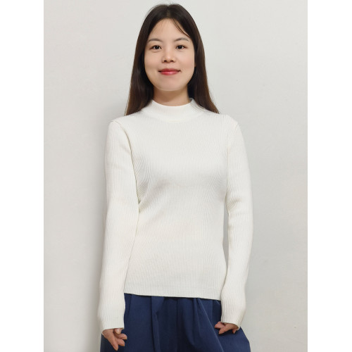 純棉線100%打底衫女半高領毛衣長袖修身內搭秋冬針織衫上衣新款