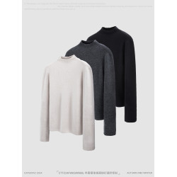 CATSSTAC 座山雕伴侶 半高領羊絨混紡針織衫親膚貼身純色打底衫男