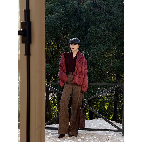 【織夢】設計感純色羊毛飄帶長袖針織衫女春季修身顯瘦洋氣打底衫