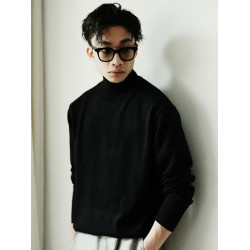 SAME FLOW 純色高領套頭長袖針織打底衫男2024春款內搭（3色）