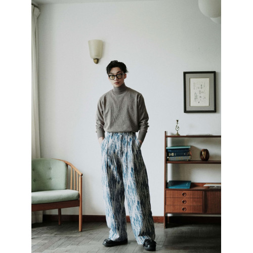 SAME FLOW 純色高領套頭長袖針織打底衫男2024春款內搭（3色）