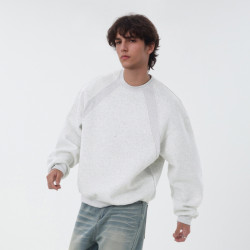 九尾男裝美式潮牌圓領衛衣春秋款Boxy寬松休閒上衣套頭打底衫外套