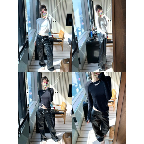 【MIMIHADID】可做曡穿 miu風基礎長袖羊毛混紡高彈打底衫