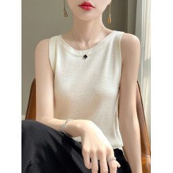 溫柔淺春系針織吊帶背心女2025新款小西裝內搭打底衫無袖修身上衣